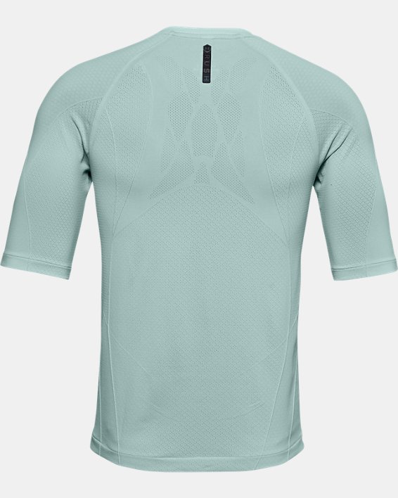 Men's UA RUSH™ Seamless Compression Short Sleeve, Blue, pdpMainDesktop image number 6